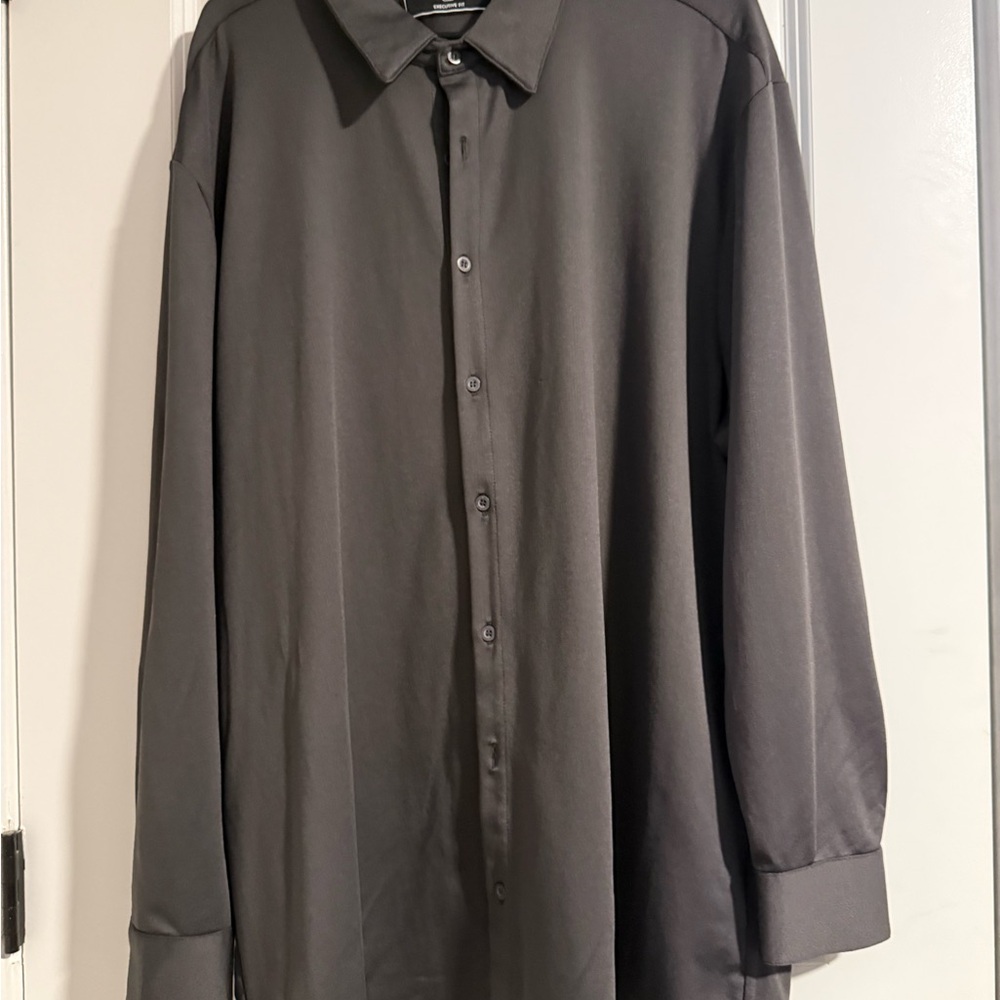 BYLT Men's Black Button-Down Dress Shirt - Classic Collared Long Sleeve